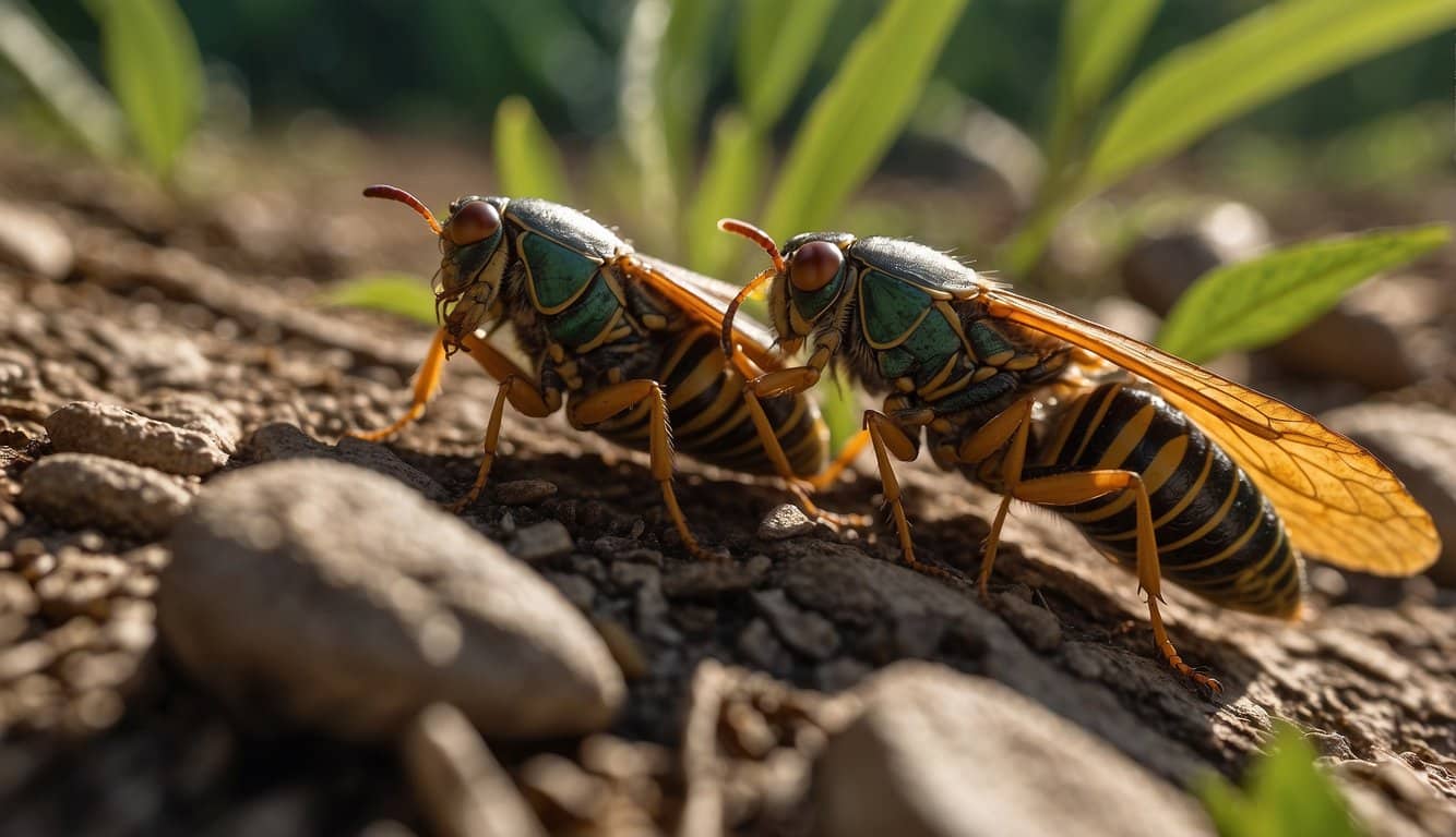 Cicadas emerge from the ground in Missouri, creating a cacophony of buzzing and molting in 2024